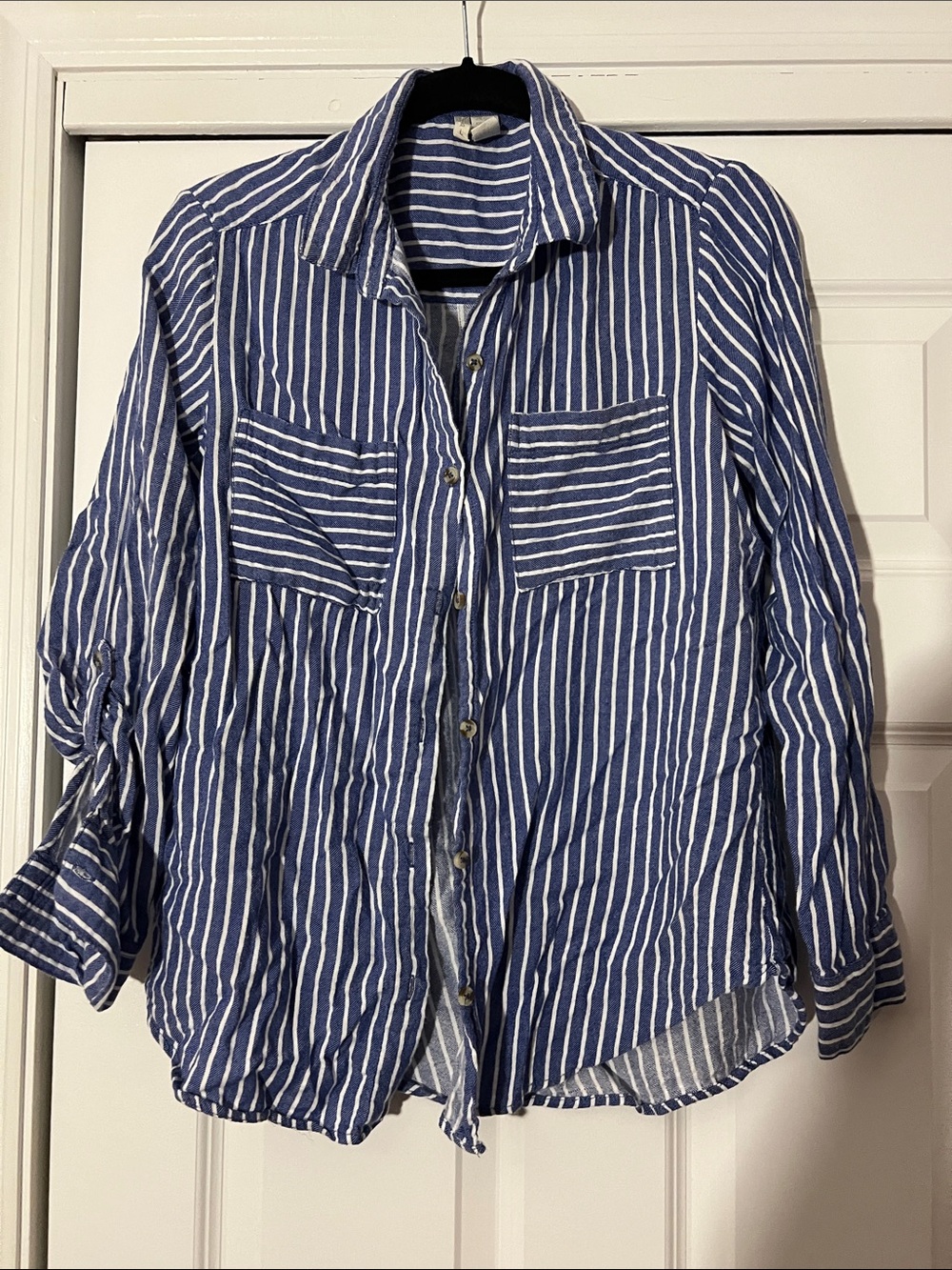 Japna Blue and White Striped Button-Down Shirt